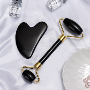 Black Jade Facial Roller & Gua Sha Set