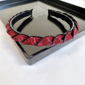 Red Rhinestone Ruffle Headband