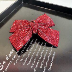 Red Rhinestone Bow Clip
