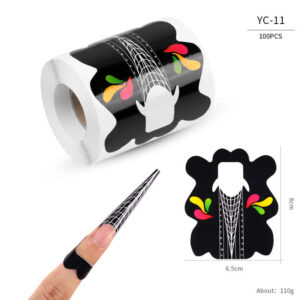 Black Nail Extension Forms – 100pcs Roll