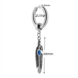 Stainless Steel Feather Hoop Earring