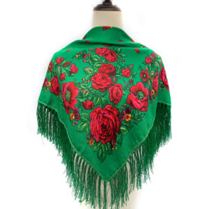 Floral Pattern Fringed Scarfs