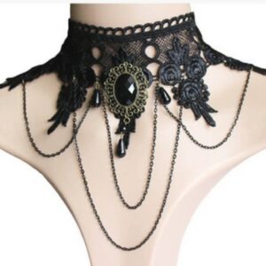 Gothic Black Medallion Choker