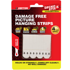 Dekton Gecko Stix Damage-Free Small Picture Hanging Strips 4 Pack