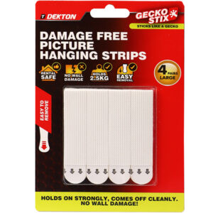 Dekton Gecko Stix Damage-Free Large Picture Hanging Strips 4 Pack