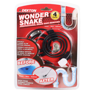 Dekton Wonder Snake Drain Hair Remover 4 Pack